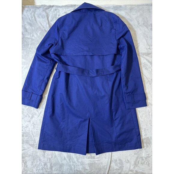 L.L. Bean Women's Double Breasted Trench Rain Coat Belted Blue Size Large - Picture 9 of 9